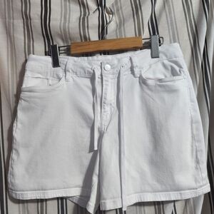 Calvin Klein Jeans White Denim Shorts with Drawstring, Size 30